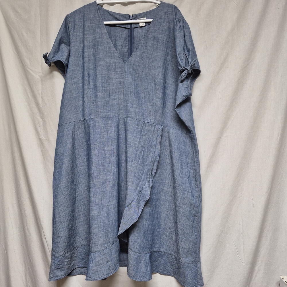 J. Crew Chambray Blue Midi Dress